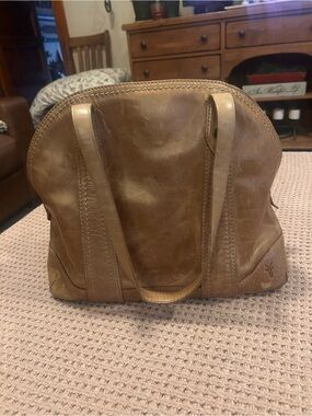 Frye Distressed Tan Leather Shoulder Bag